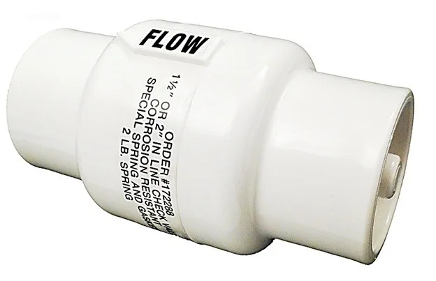Válvula antirretorno 1-1/2-Inch x 2-Inch resistente a químicos — Compatible con dosificadores Pentair Rainbow